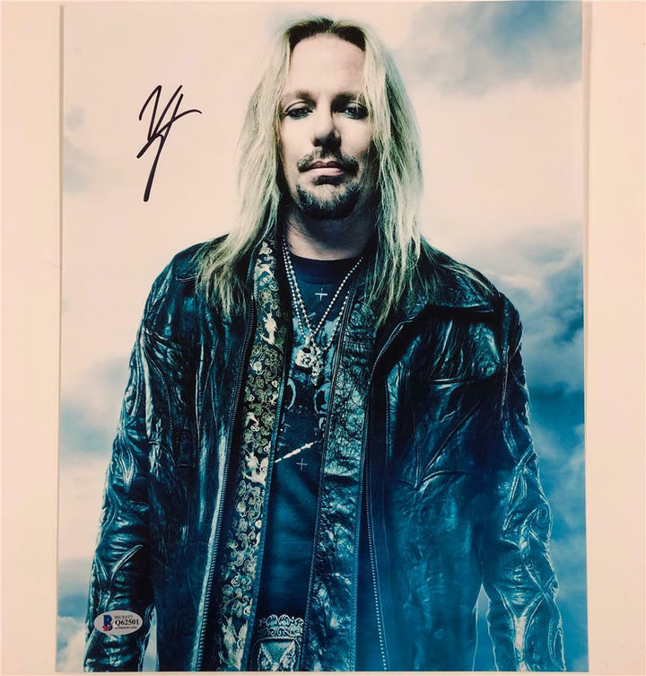 Motley Crue lead singer Vince Neil autograph signed 11x14 photo ~Beckett BAS COA