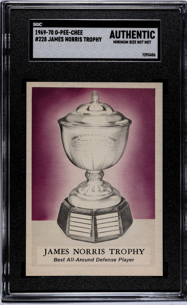 1969-70 O-Pee-Chee James Norris Trophy NHL Card #228- SGC Slabbed Authentic