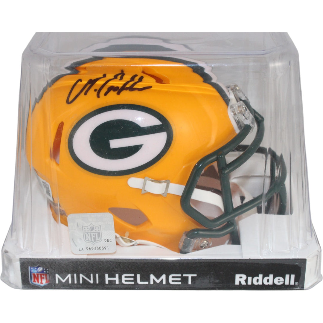 Matthew Golden Autographed/Signed Green Bay Packers Mini Helmet Beckett 53624