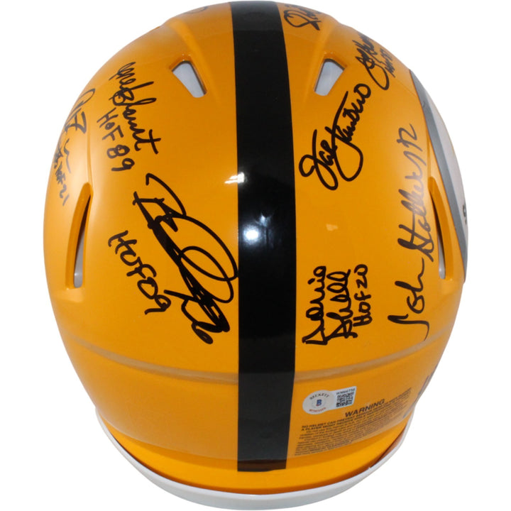 Pittsburgh Steelers Autographed HOF Pro Helmet Franco Bradshaw +12 Beckett 54604