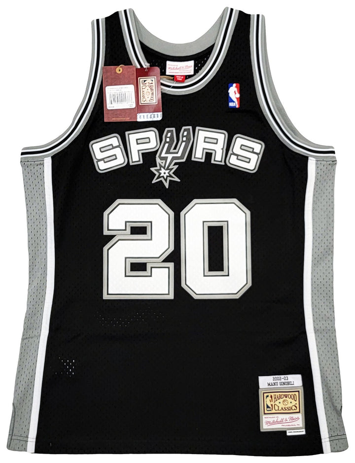 Spurs Manu Ginobili Auto Black Authentic Mitchell Ness Swingman Jersey L Beckett