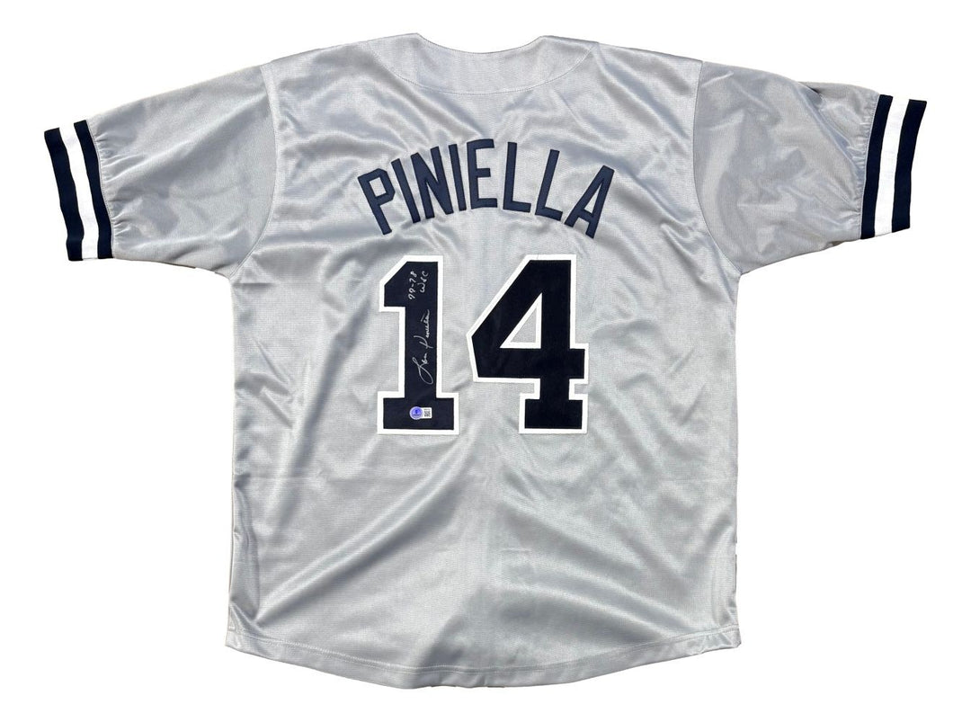 Lou Piniella New York Signed Gray Baseball Jersey 77-78 WSC Inscribed BAS