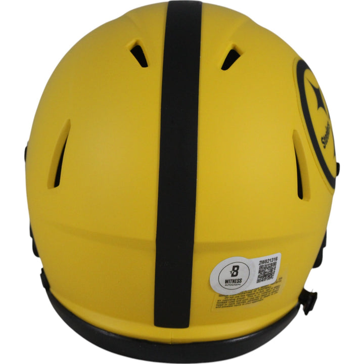 Troy Polamalu Autographed Pittsburgh Steelers Rave Mini Helmet Beckett 50266