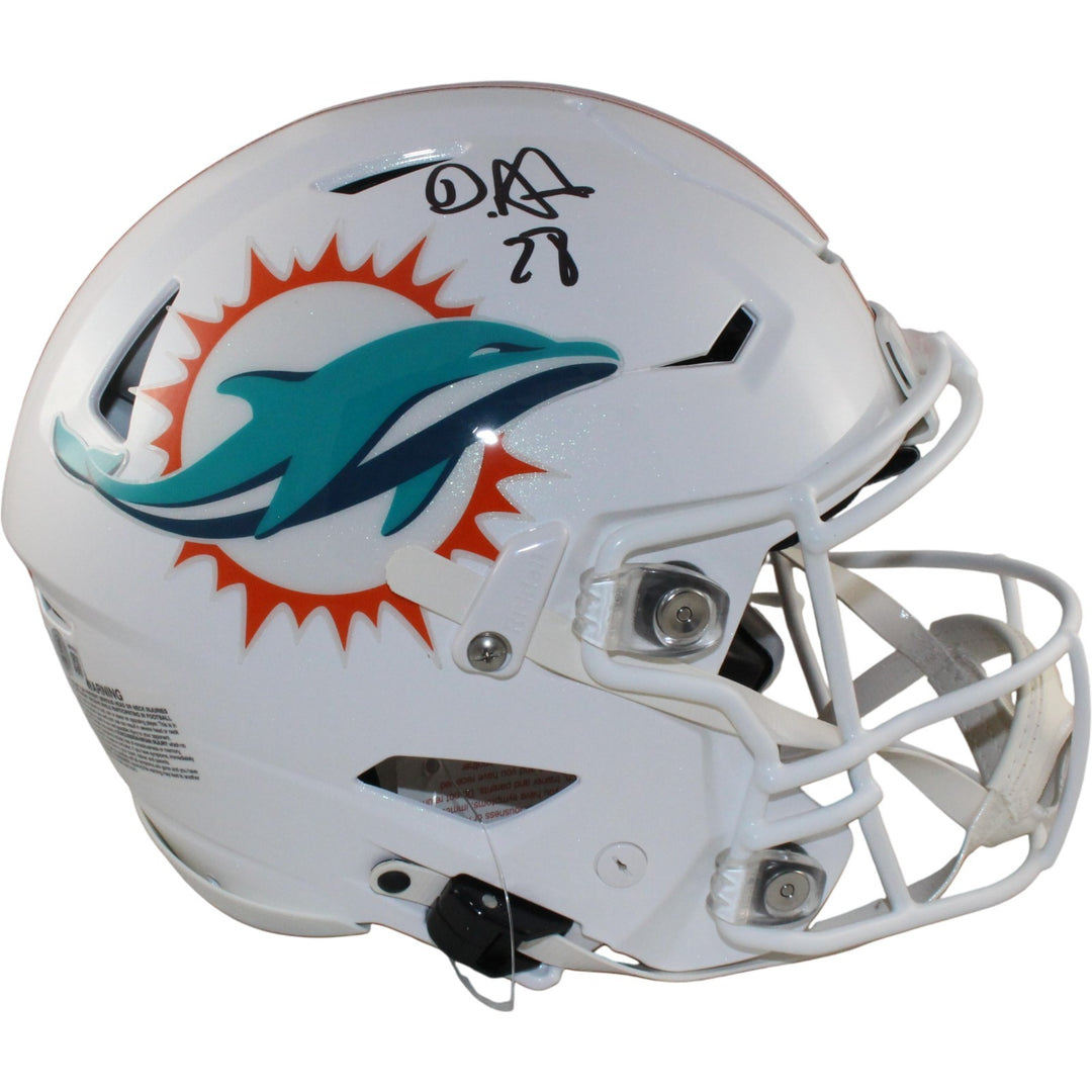 Devon Achane Autographed Miami Dolphins SpeedFlex Helmet Beckett Witness 54968