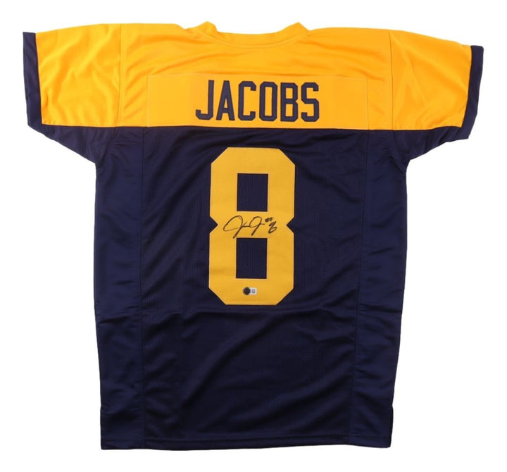 Josh Jacobs Green Bay Signed Alternate Navy Football Jersey BAS