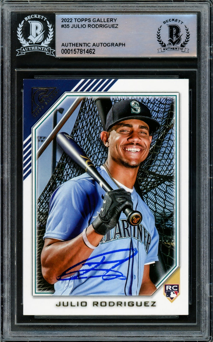 Julio Rodriguez Signed 2022 Topps Gallery RC #35 Seattle Mariners Beckett