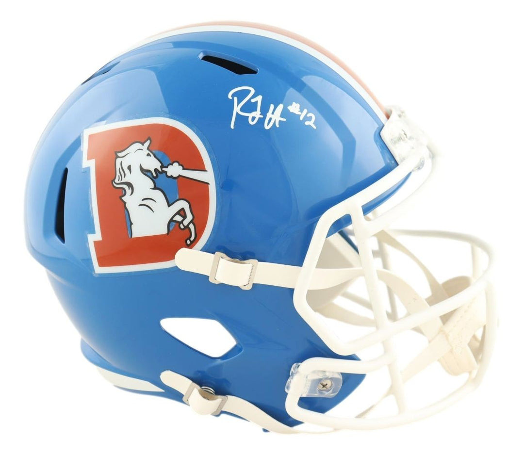 RJ Harvey Signed Denver Broncos Full Size T/B Speed Replica Helmet JSA QR