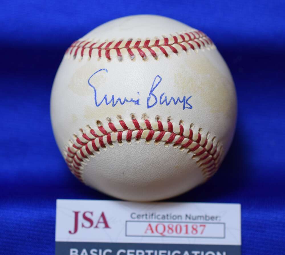 Ernie Banks JSA Coa Autograph National League ONL Signed Baseball