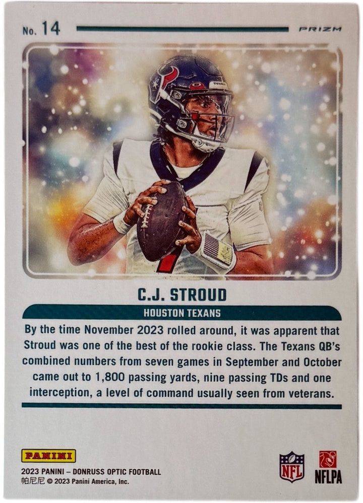 CJ/C.J. Stroud 2023 Panini Donruss Optic Laser Prizm Mythical (RC) #14- CASE HIT