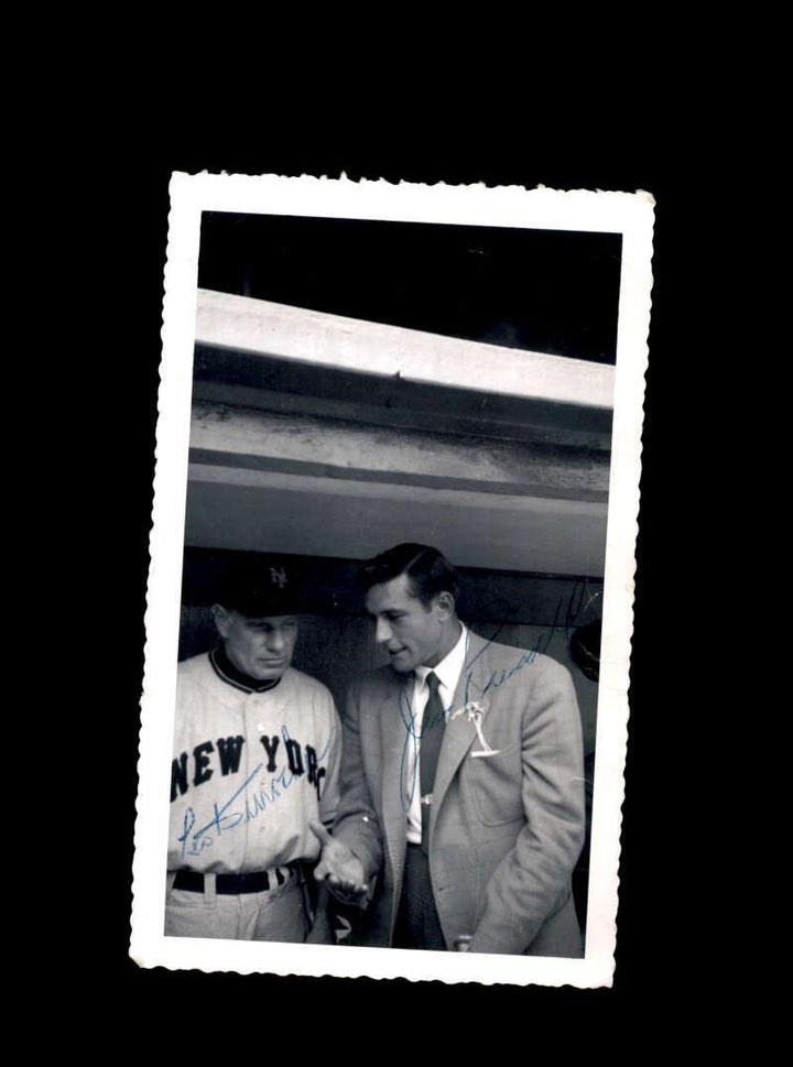 Leo Durocher Jimmy Piersall JSA Coa Signed Vintage 4x6 1950`s Original Photo