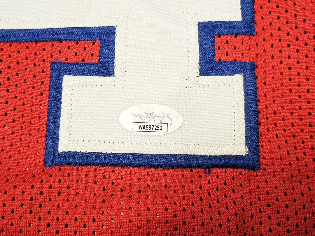 Houston Cougars Hakeem Olajuwon Autographed Signed Red Jersey JSA