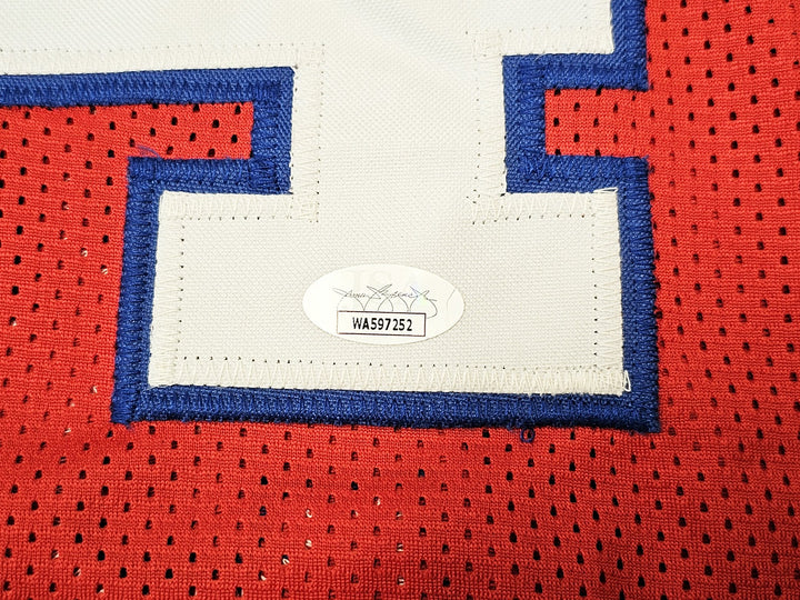 Houston Cougars Hakeem Olajuwon Autographed Signed Red Jersey JSA