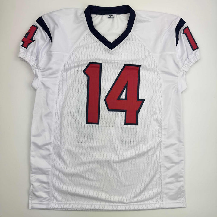 Autographed/Signed Jaylin Noel Houston White Football Jersey JSA COA