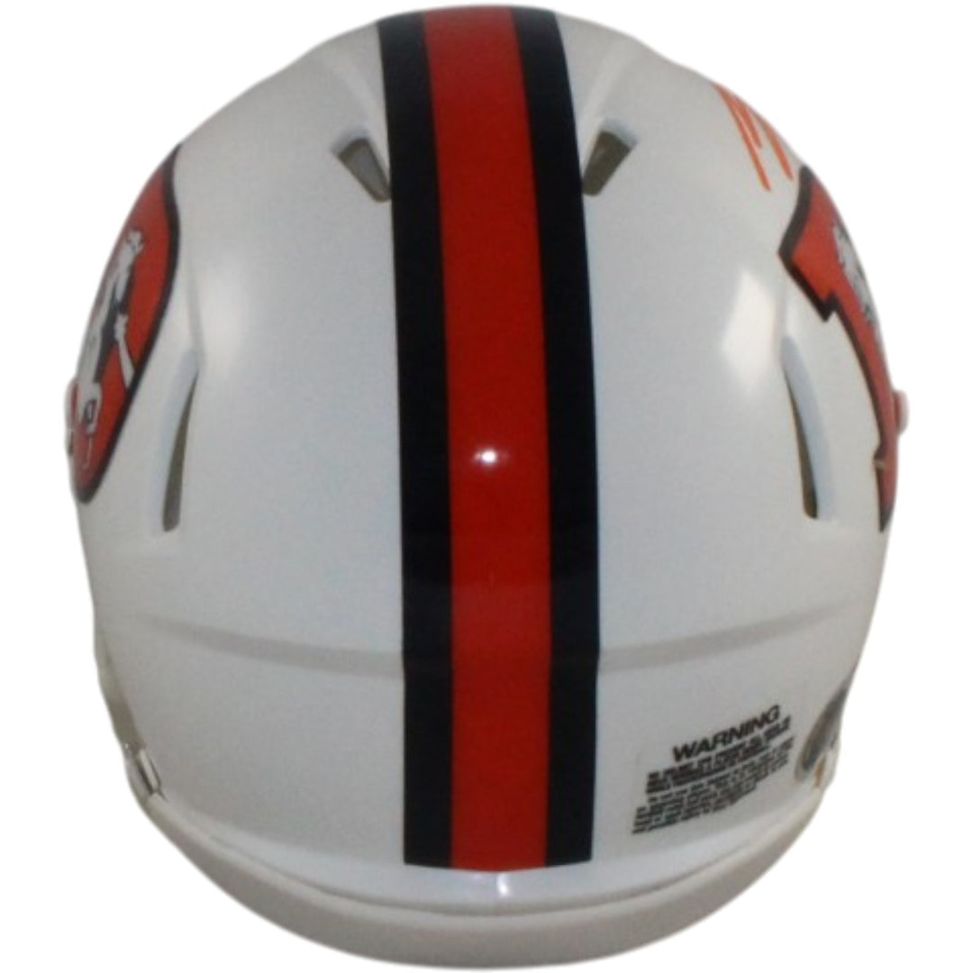 Bo Nix Autographed Denver Broncos 2023 ALT Mini Helmet Beckett Witness 57281
