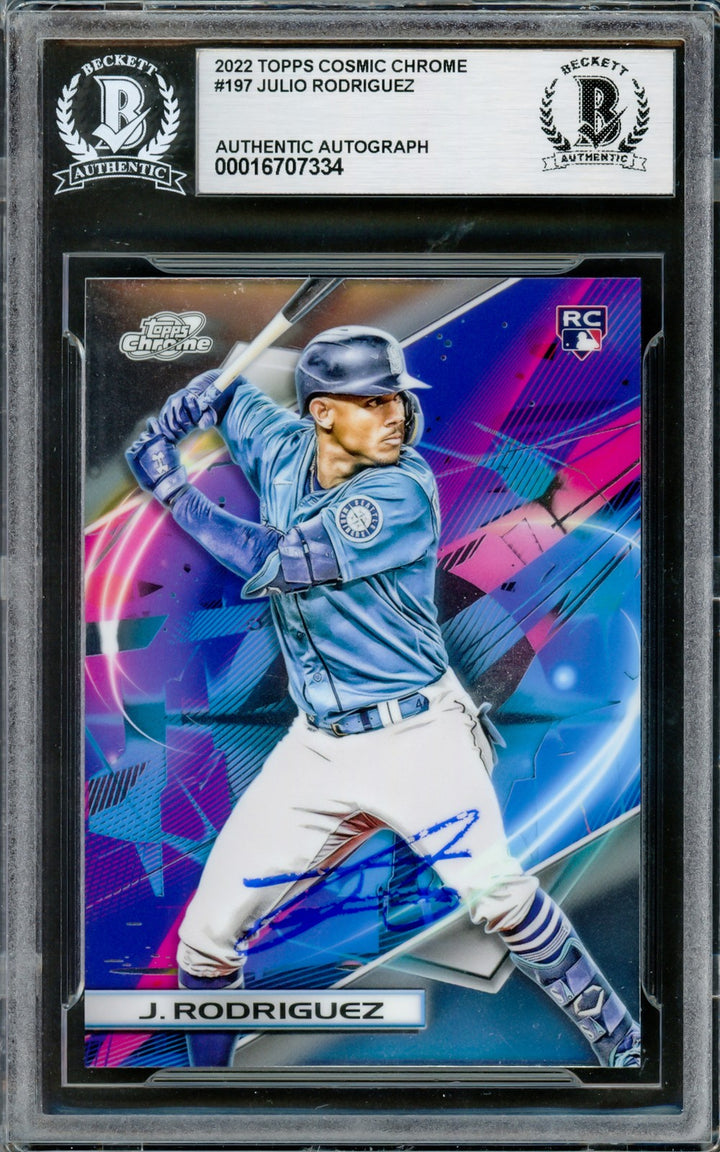 Julio Rodriguez Auto 2022 Topps Cosmic Chrome RC 197 Mariners Beckett #16707334