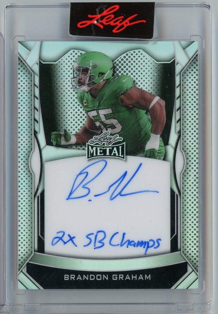 2025 Leaf Metal Brandon Graham #MI-BG1 Auto /100 "2x SB Champs" Inscribed Card