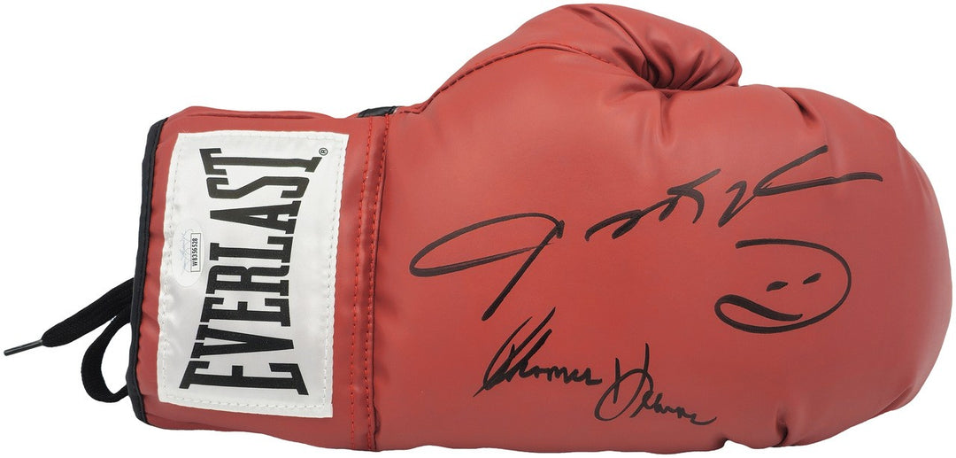 Sugar Ray Leonard & Thomas "Hitman" Hearns Red Everlast Boxing Signed Glove JSA