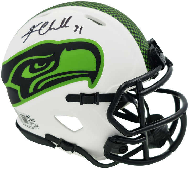 Kam Chancellor Auto Seahawks Lunar Eclipse White Speed Mini Helmet Beckett Wit