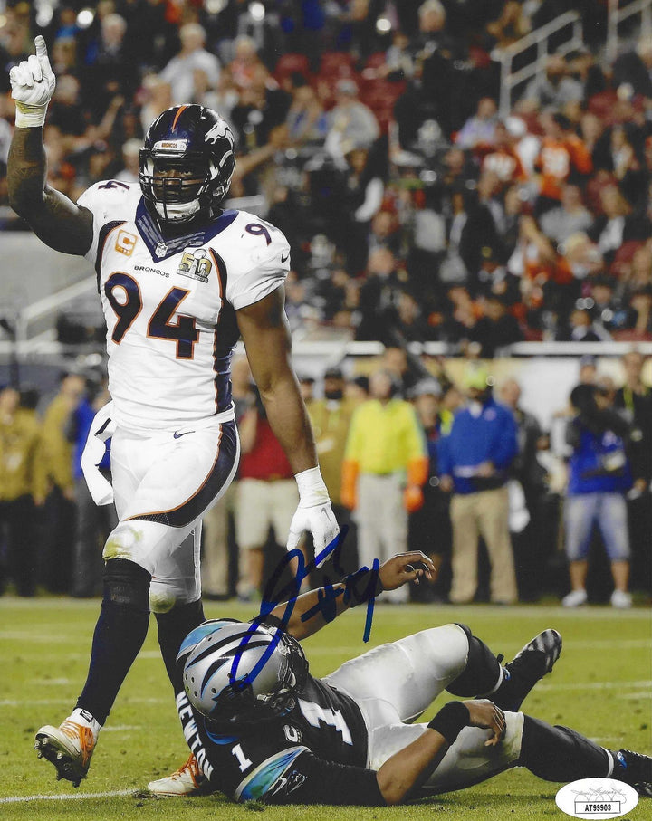 DEMARCUS WARE SIGNED DENVER BRONCOS FOOTBALL 8X10 PHOTO SUPER BOWL 50 JSA COA !
