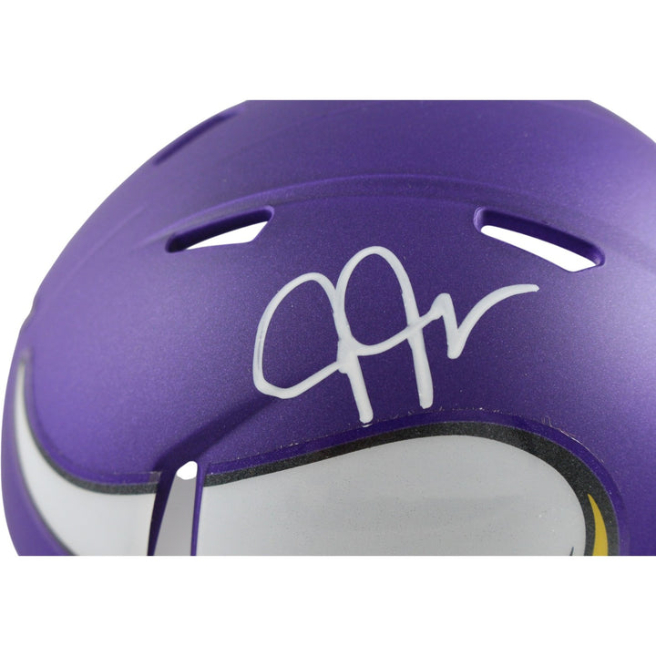 Justin Jefferson Autographed Minnesota Vikings Mini Helmet Beckett Witness 56174