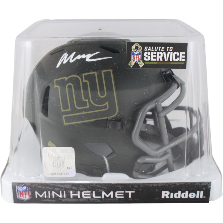 Abdul Carter Autographed New York Giants 25 STS Mini Helmet Beckett WIT 53451