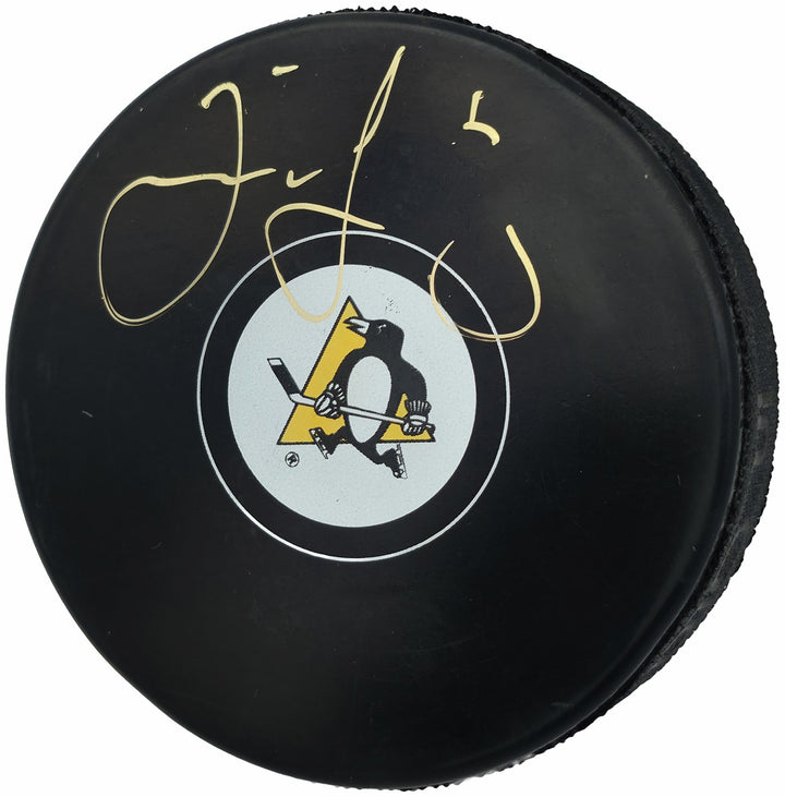 Jaromir Jagr Signed Official Pittsburgh Penguins Logo Puck JSA Witness