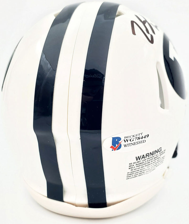 Zach Wilson Signed BYU Cougars White Speed Mini Helmet Beckett BAS