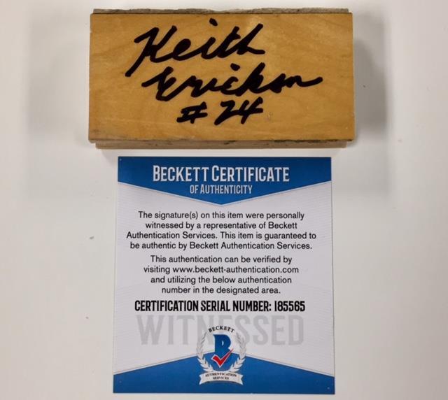 KEITH ERICKSON Signed LAKERS Forum Game-Used GU Floor w/ BAS Beckett Witness COA