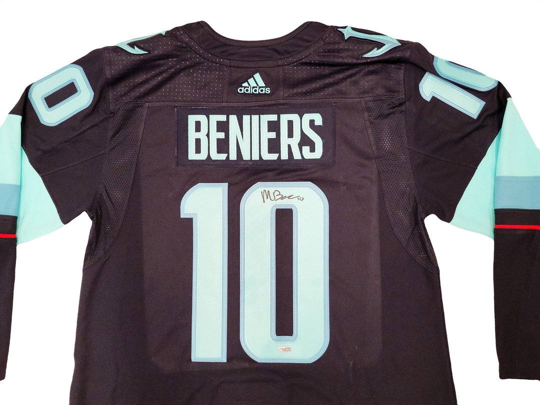 Kraken Matty Beniers Auto Blue Adidas Jersey Size 54augural Patch Fanatics
