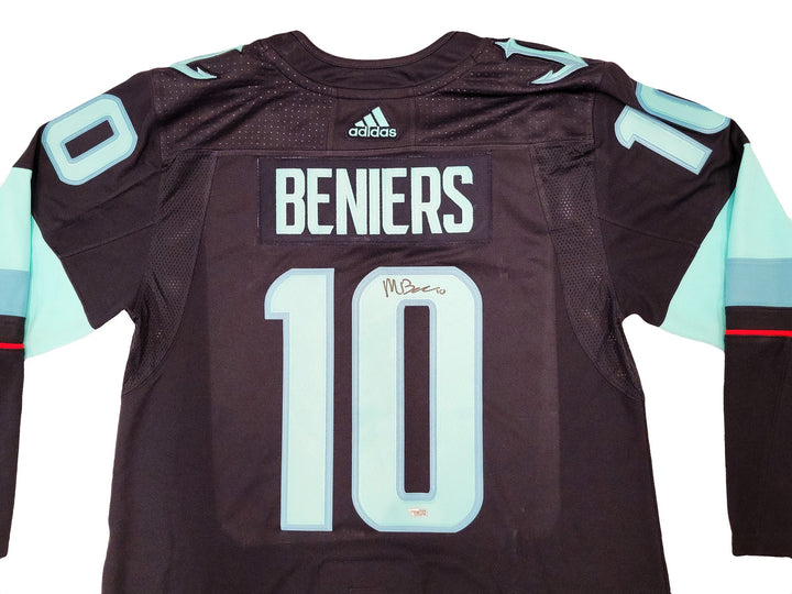 Kraken Matty Beniers Auto Blue Adidas Jersey Size 54augural Patch Fanatics