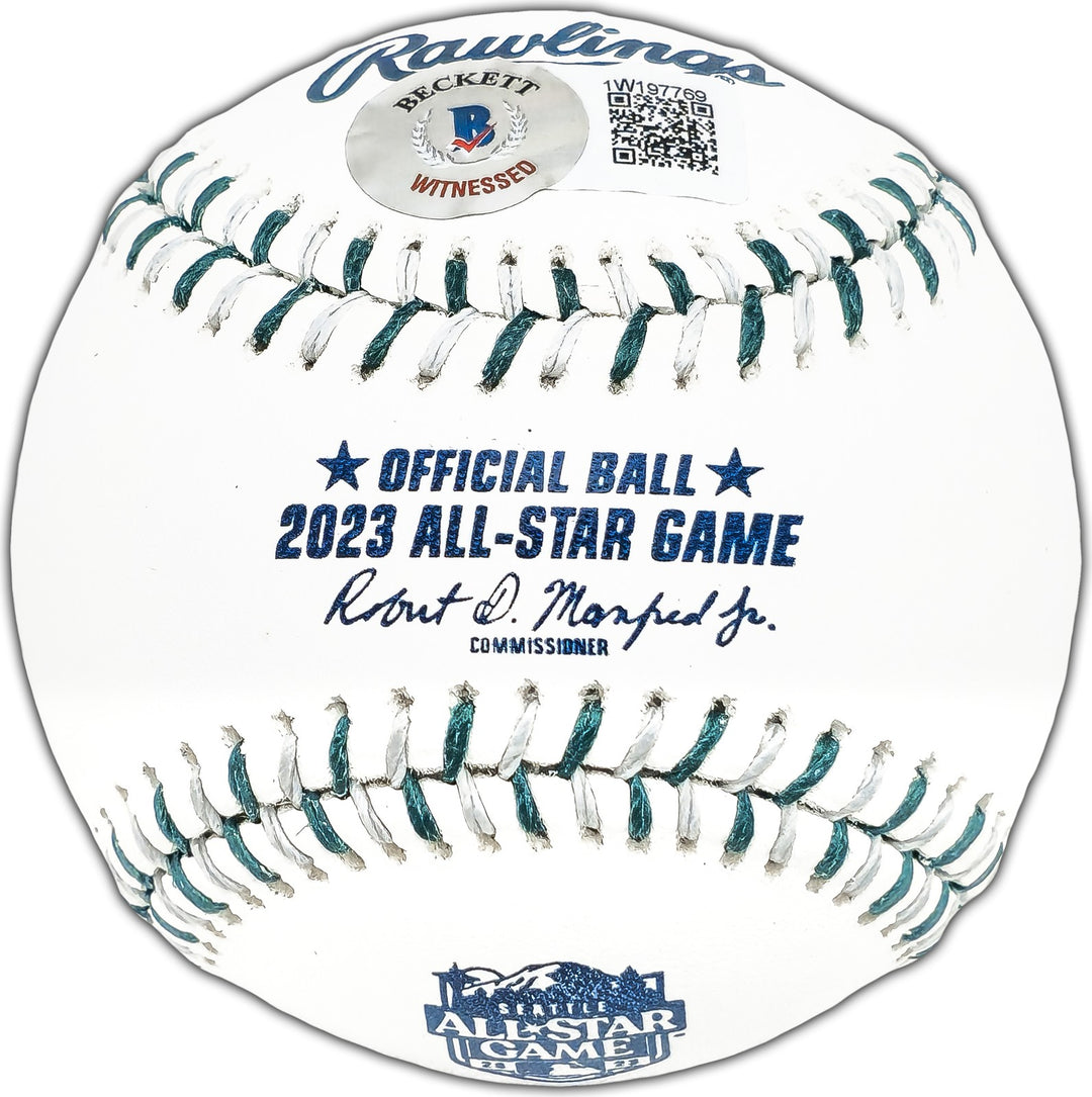 Josh Jung Signed 2023 All Star Game Logo Game Baseball Texas Rangers Beckett Wit