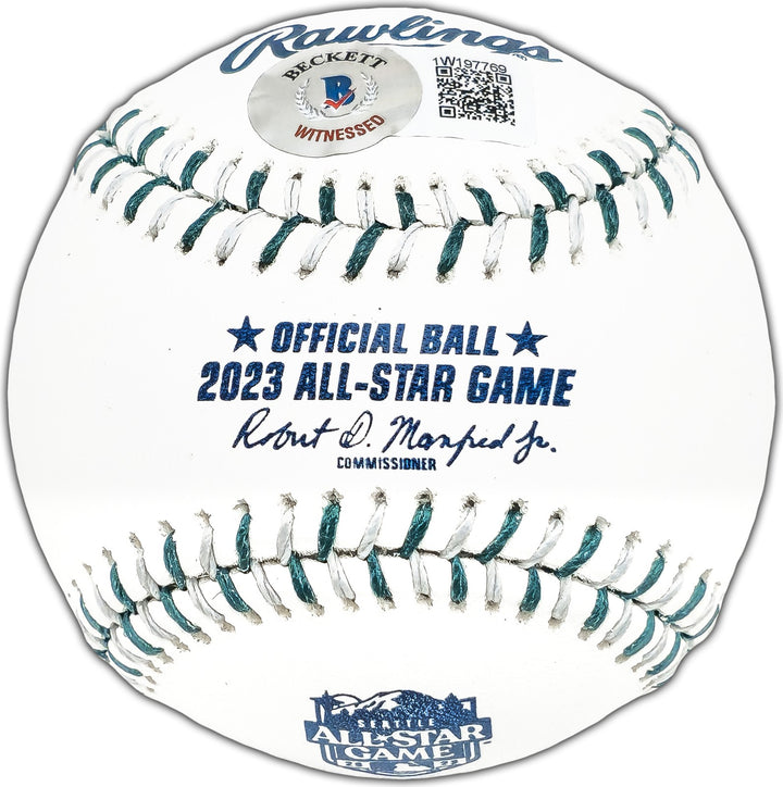 Josh Jung Signed 2023 All Star Game Logo Game Baseball Texas Rangers Beckett Wit