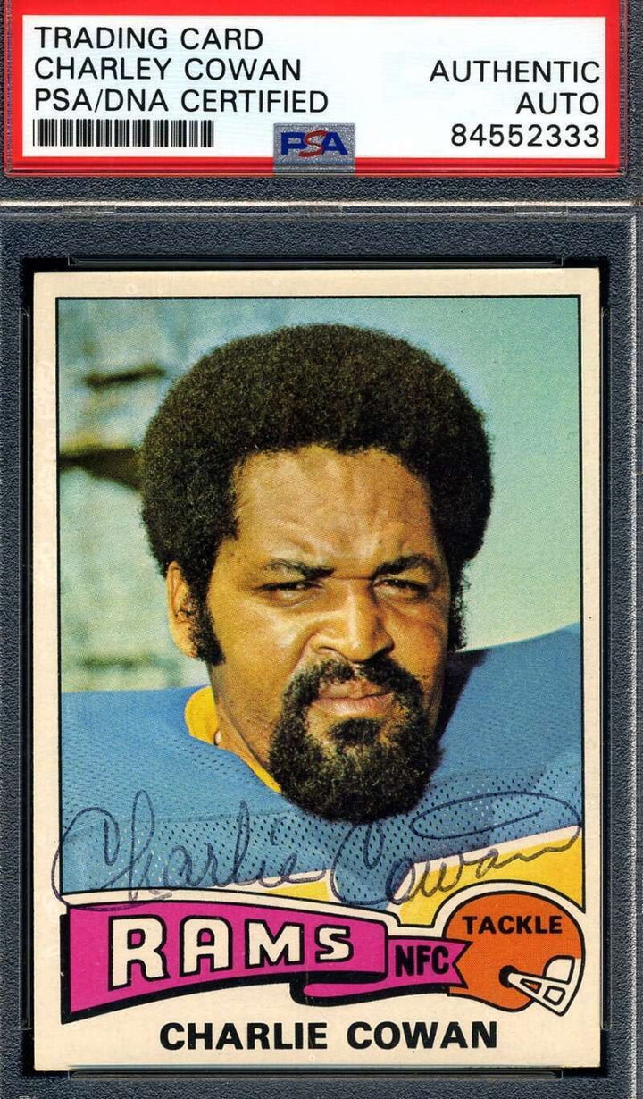 Charlie Cowan PSA DNA Coa Signed 1975 Topps Autograph