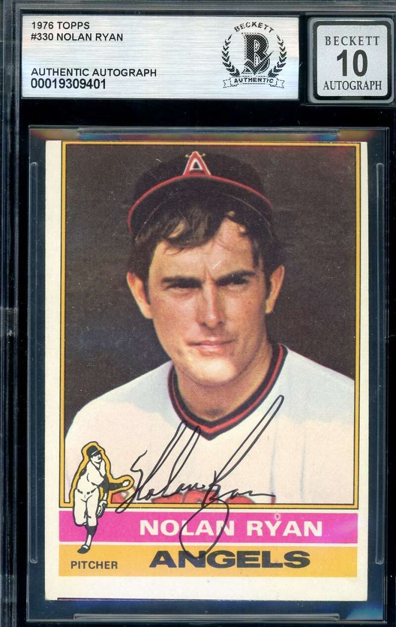 Nolan Ryan Gem Mint 10 Beckett BAS Signed 1976 Topps Autograph