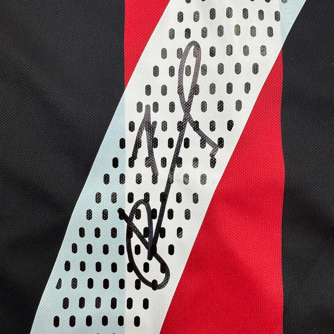 Autographed/Signed Andriy Shevchenko AC Milan Red/Black Jersey Beckett BAS COA