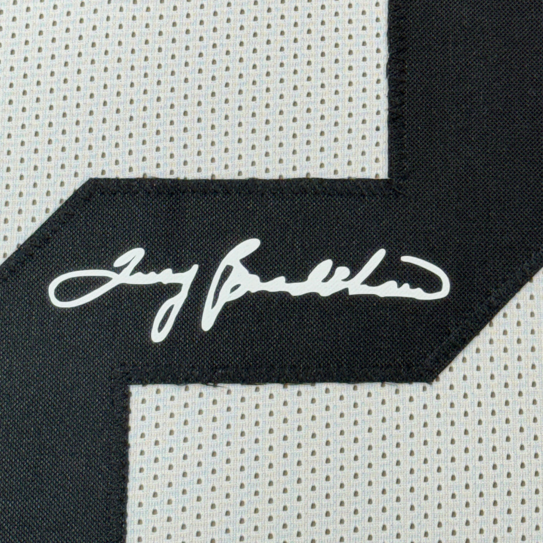 Framed Facsimile Autographed Terry Bradshaw 33x42 White Reprint Laser Jersey