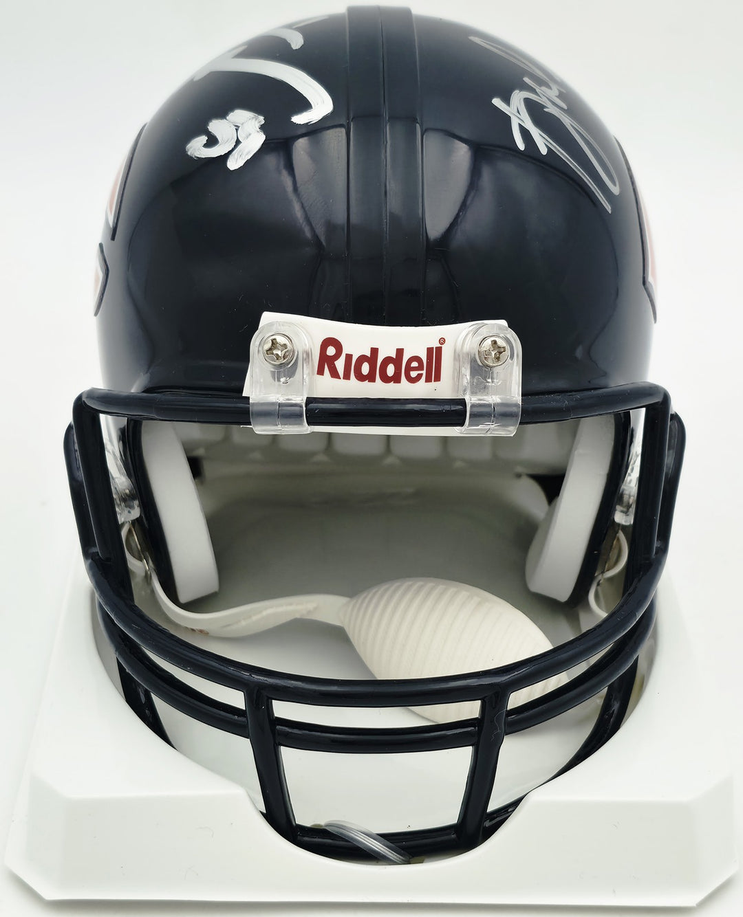 Brian Urlacher & Dan Hampton Signed Bears Blue Mini Helmet Beckett Witness