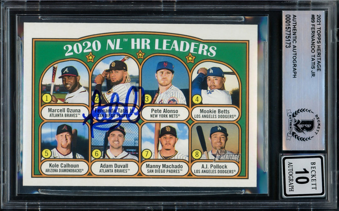 Fernando Tatis Jr. Signed 2021 Topps Heritage Card 89 Padres Auto GM 10 Beckett