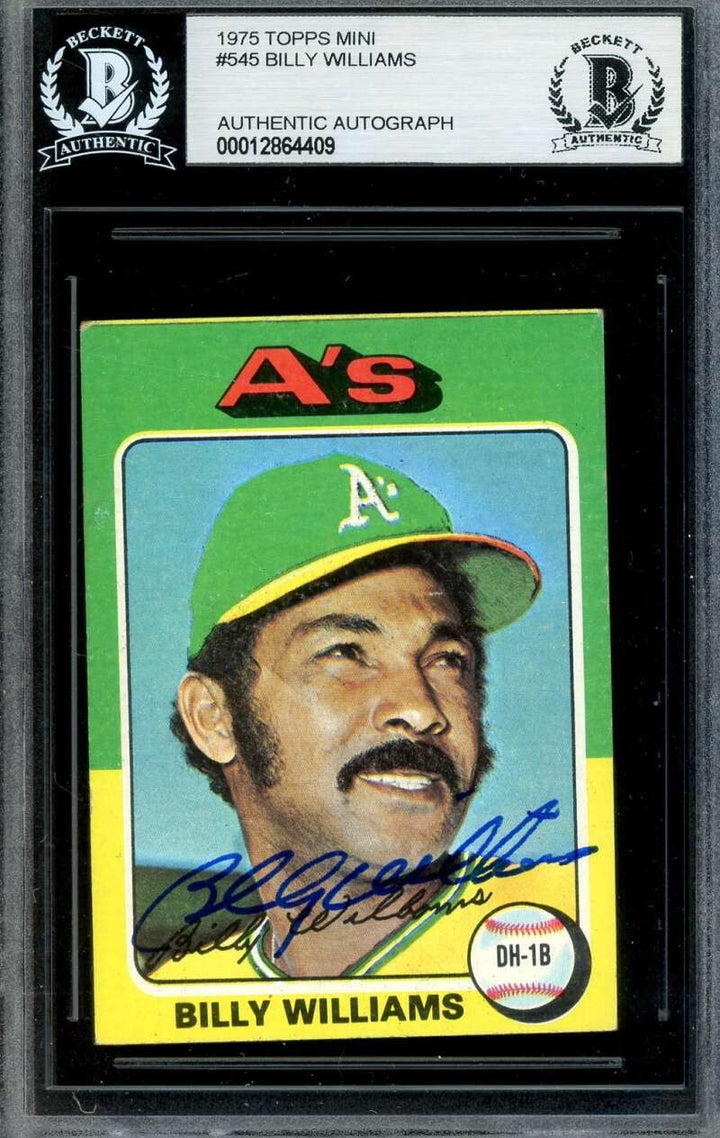 Billy Williams Beckett BAS Signed 1975 Topps Mini Autograph