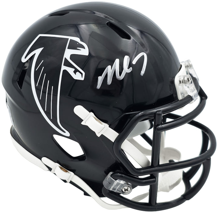 Michael Vick Auto Falcons 1990-02 Throwback Black Speed Mini Helmet Beckett Wit