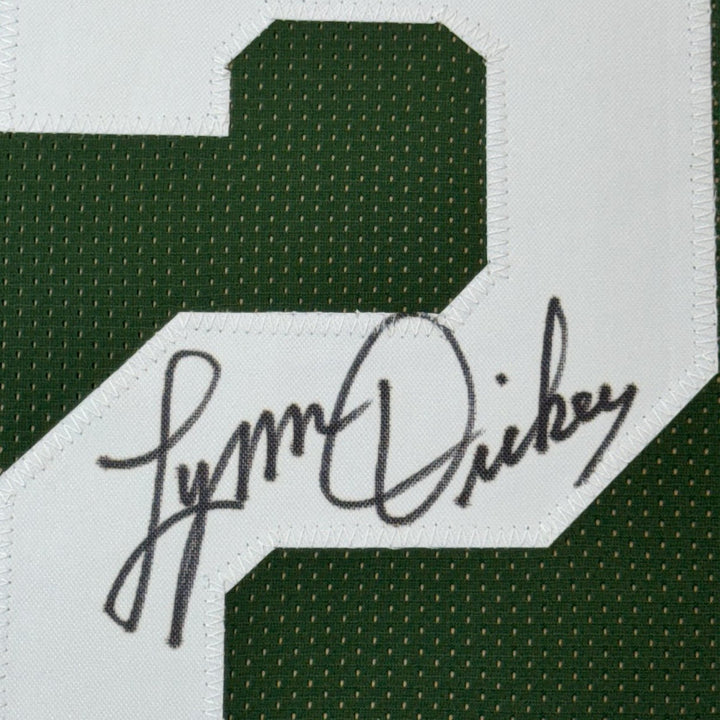 FRAMED Signed LYNN DICKEY 35x39 Green Bay Green Jersey JSA COA Auto