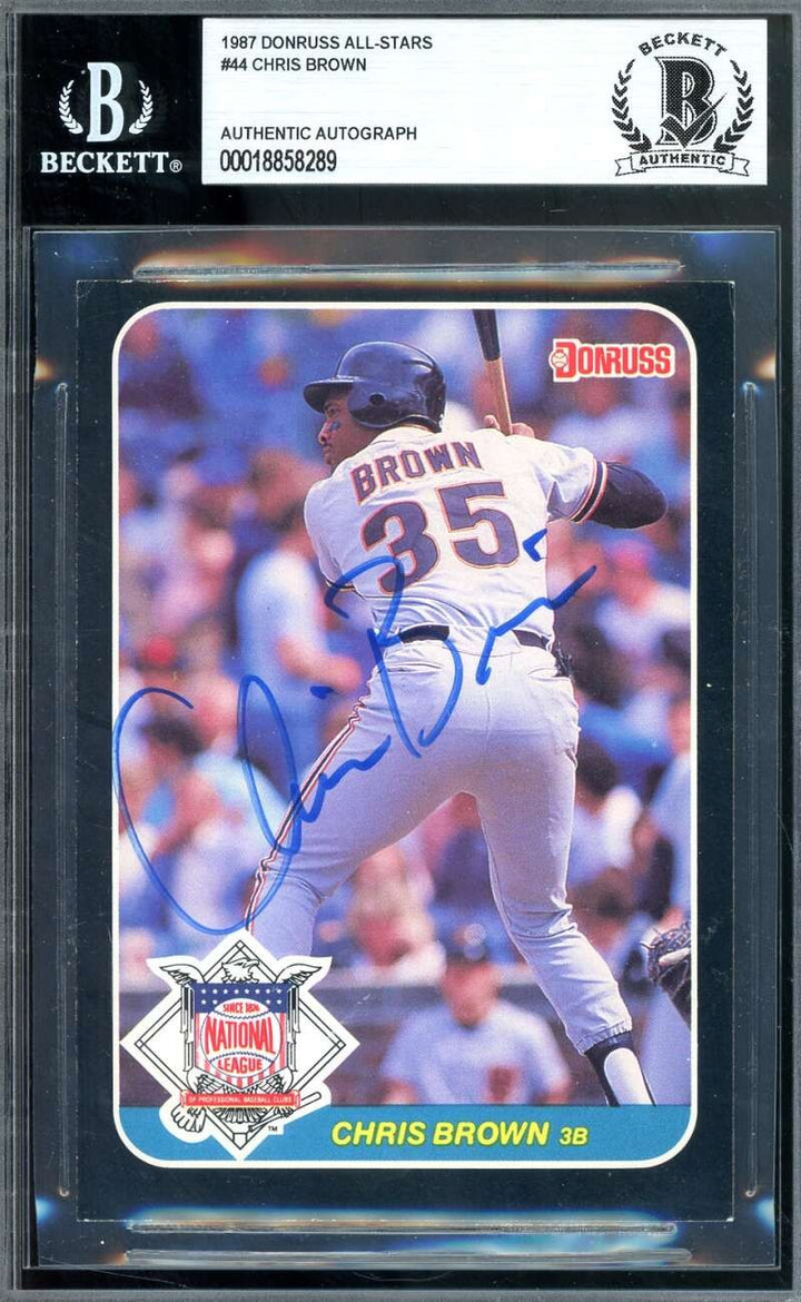 Chris Brown Beckett BAS Signed 1987 Donruss All Stars Autographed