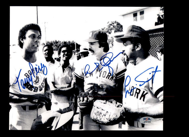 Tony Perez Ed Figueroa Luis Tiant PSA DNA Signed 8x10 Photo Autograph