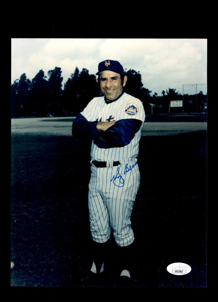 Yogi Berra JSA Coa Signed 8x10 Photo Autograph Mets