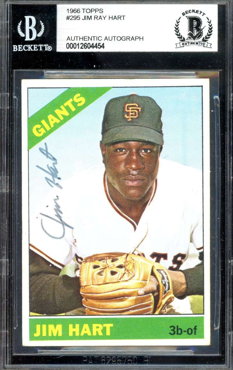 Jim Ray Hart Beckett BAS Signed 1966 Topps Autograph