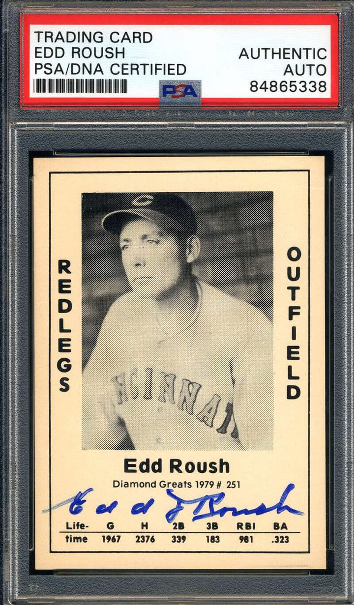 Edd Roush PSA DNA Signed 1979 Diamond Greats Autograph
