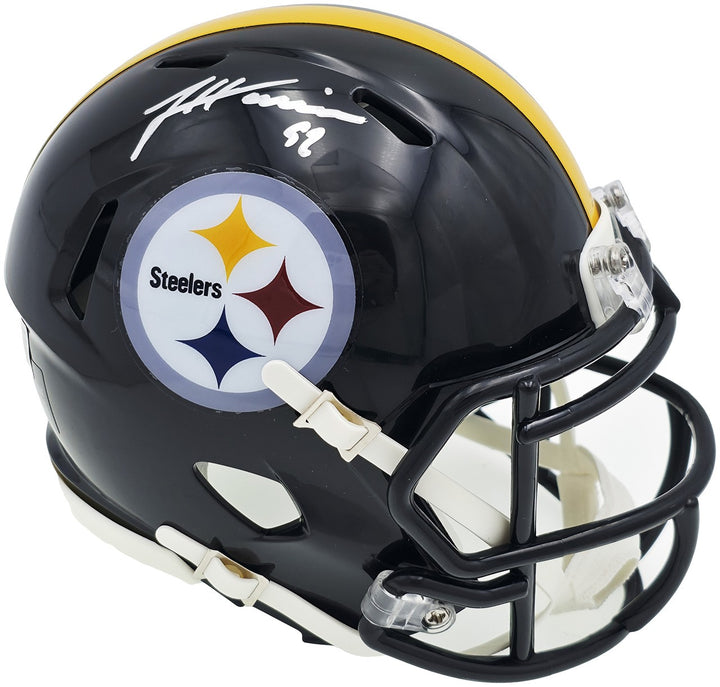 James Harrison Signed Pittsburgh Steelers Black Speed Mini Helmet Beckett Wit