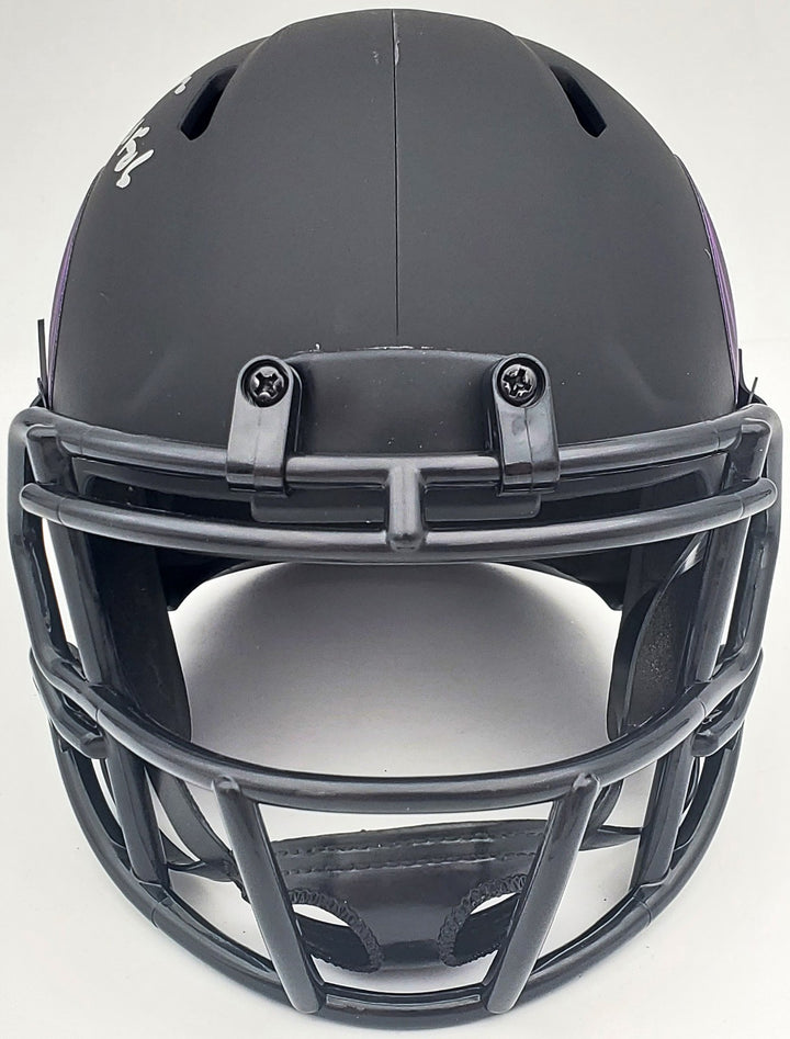 Warren Moon Signed Minnesota Vikings Eclipse Black Mini Helmet "HOF 06" MCS Holo