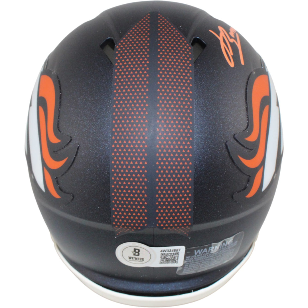 Jahdae Barron Autographed Denver Broncos Mini Helmet Beckett Witness 54018