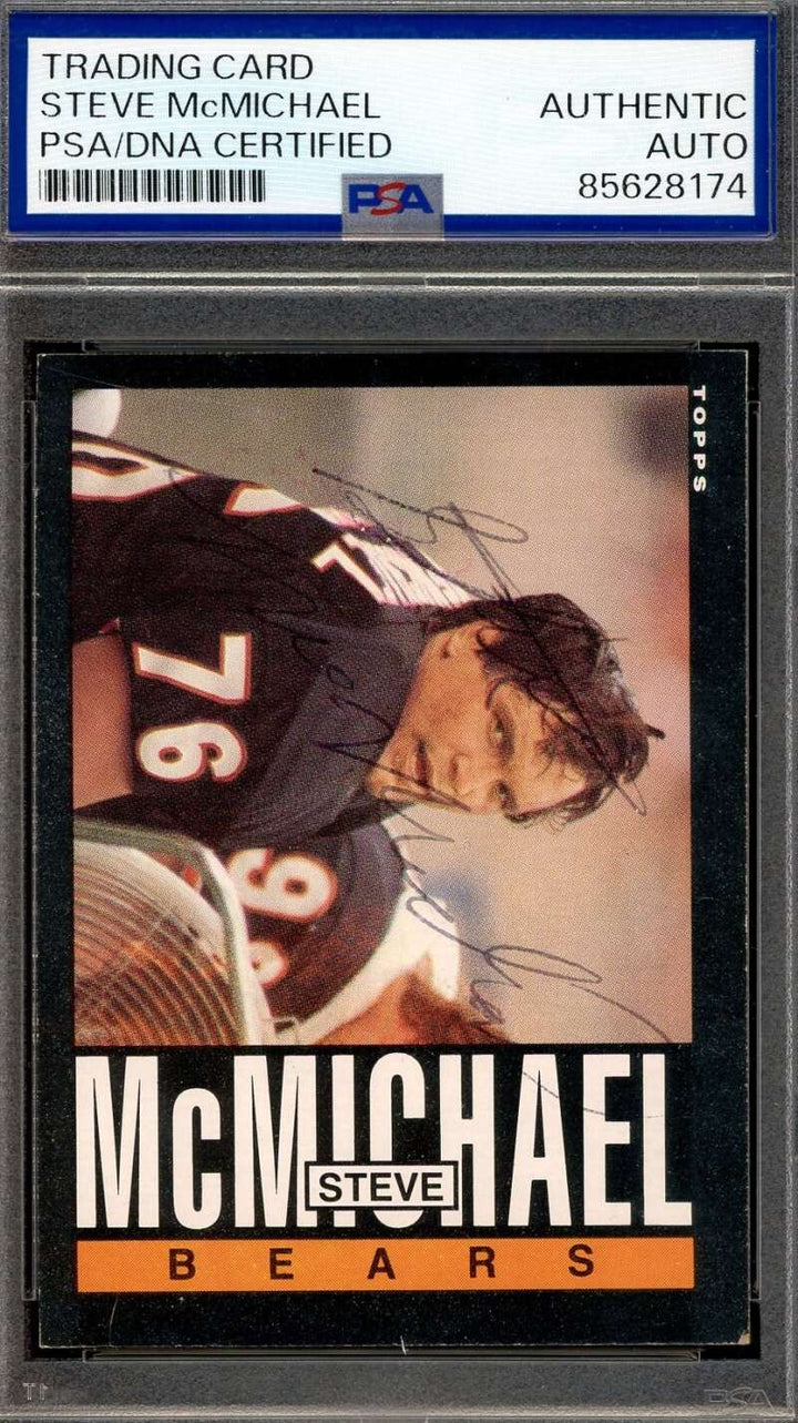 Steve McMichael PSA DNA Vintage Signed 1985 Topps Rookie Autographed